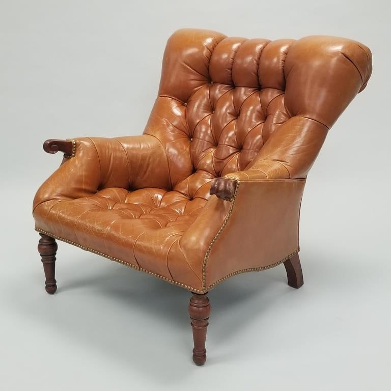 Stickley Leopold leather armchair- 36"H 33"W 38"D (1 of 16)