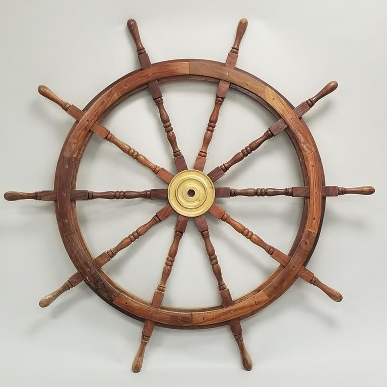 Large 58" wooden ships wheel (1 of 11)