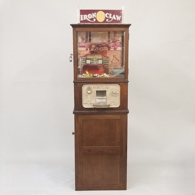 Antique coin operated Iron Claw machine (older restoration- currently working- see video) 77"H 24"W (1 of 13)