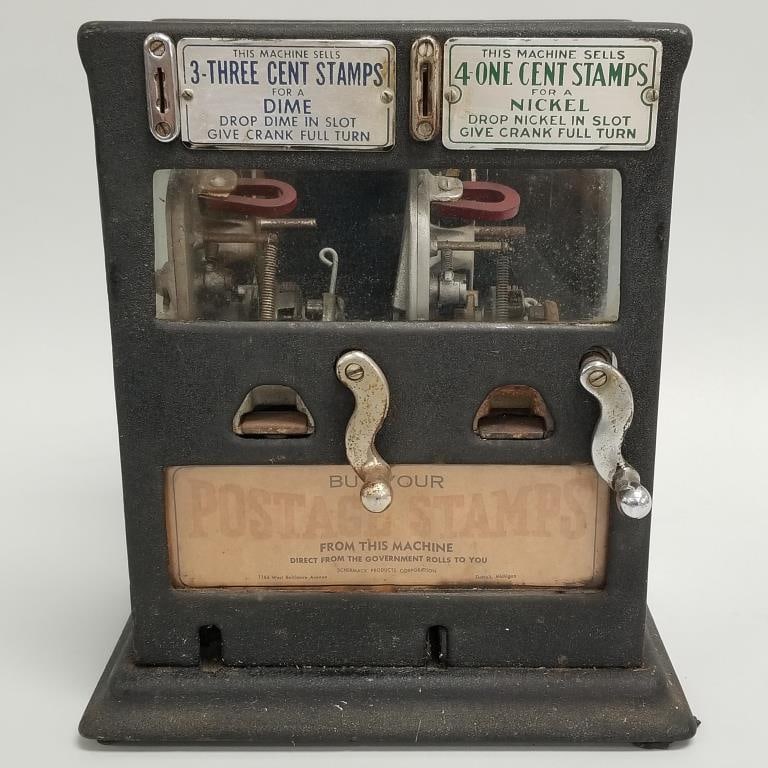 Vintage U.S. stamp table top vending dispenser- 13"H 10"W 7 1/2"D (1 of 14)