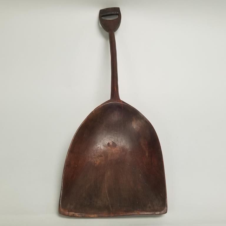 Large antique handcarved shovel from 1 piece of wood (some cracks, glue, etc.) 34 3/4"L 13"W 3 1/2"D (1 of 18)
