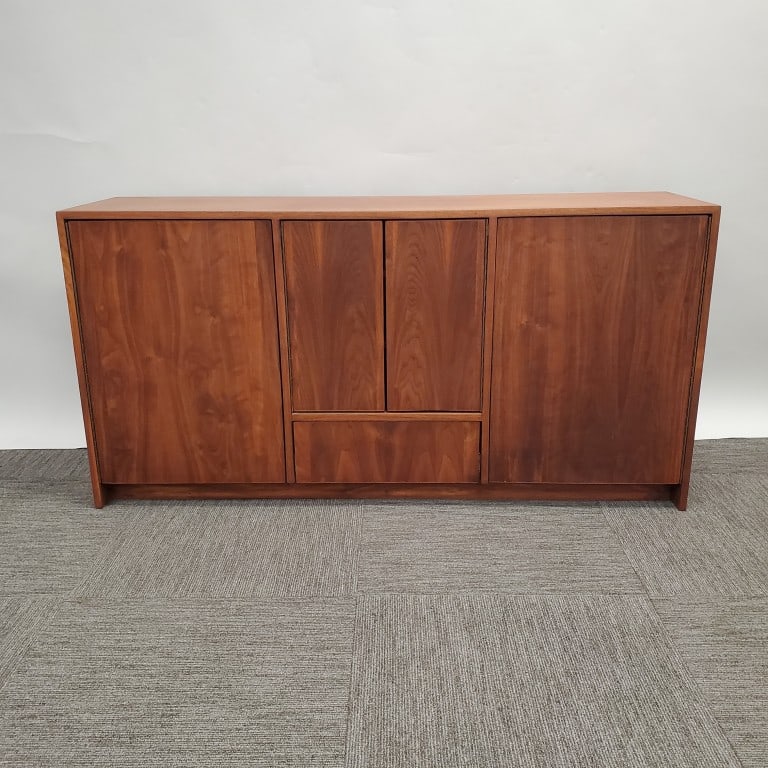 Mid-century teak credenza- 30H 60"W 16"D (1 of 12)
