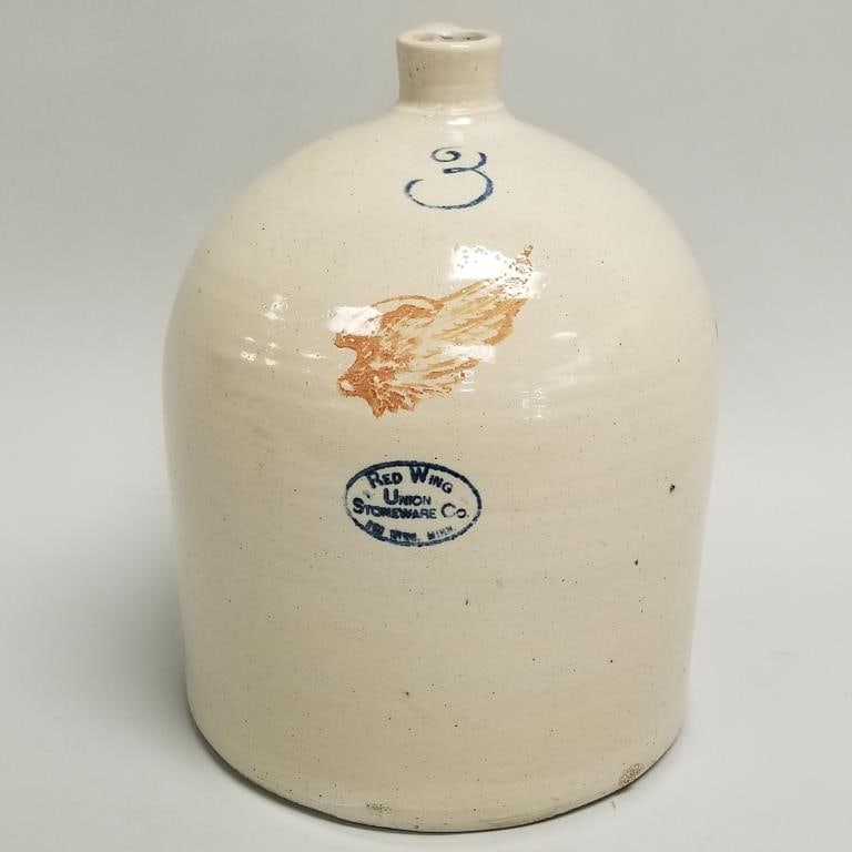 Red Wing 3-gallon beehive jug- 13"H 10"D (1 of 16)