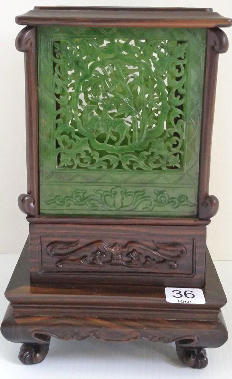 10"x 6" 4-panel carved spinach jade lantern (1 of 6)