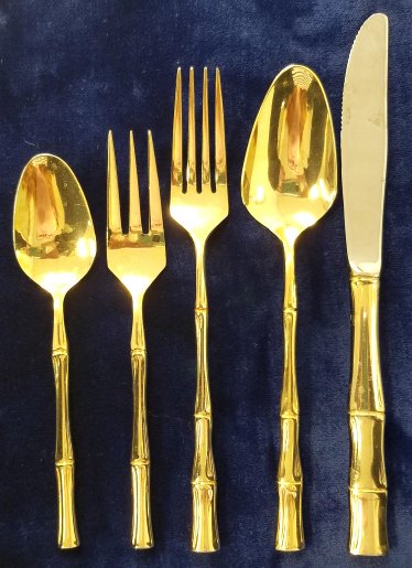 Group gold plated flatware (1 of 3)