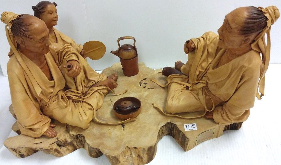 24"x 12" signed leather sculpture 28/50- Tea Talk (1 of 6)