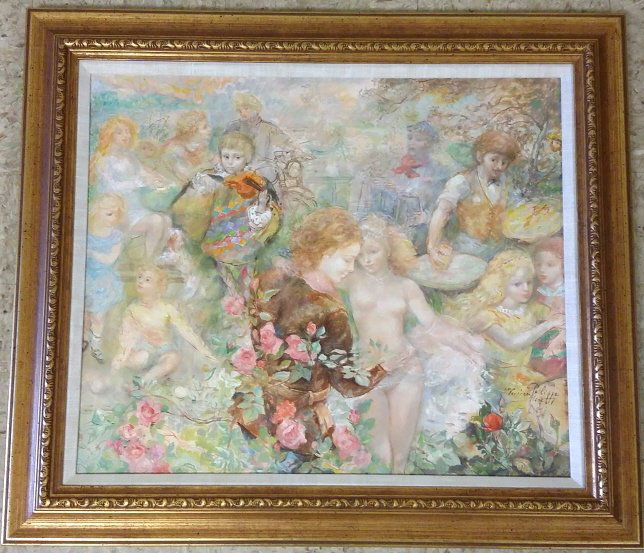 Framed signed Lucien Phillipe Moretti oil on canvas- (1 of 7)