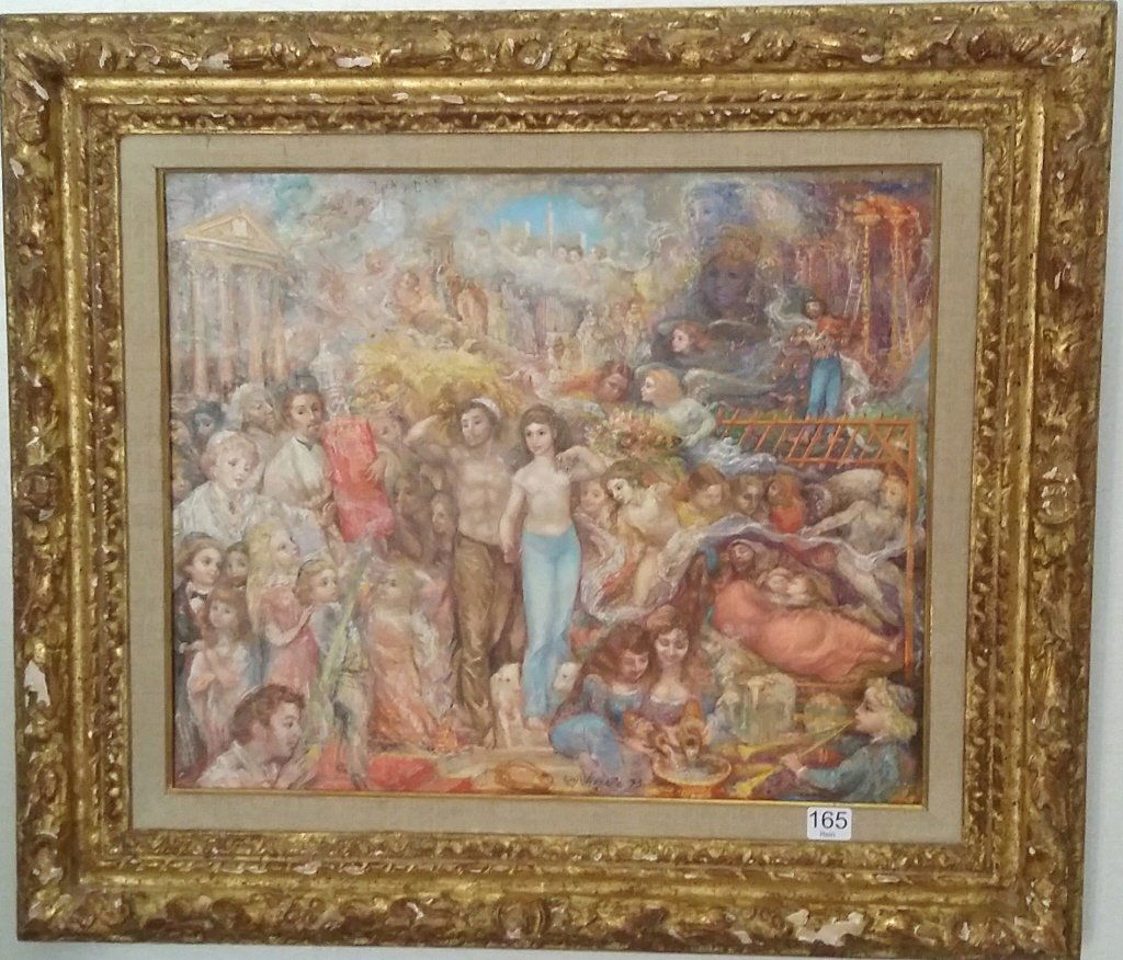 Framed signed Lucien Phillipe Moretti oil on canvas- (1 of 10)