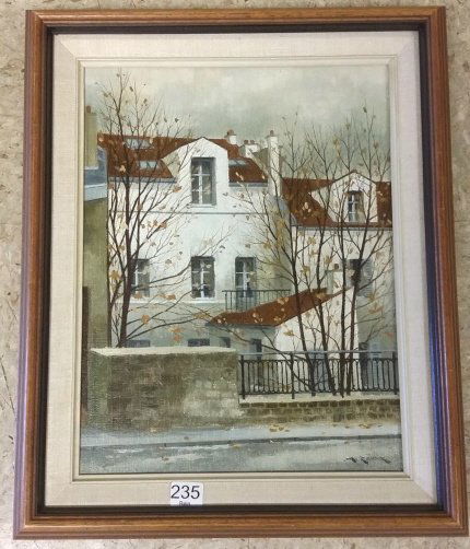 Framed signed A. Renoux (Andre) oil on canvas- 10 1/2"x (1 of 6)