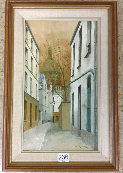 Framed signed A. Renoux (Andre) oil on canvas- 7 1/2"x (1 of 5)