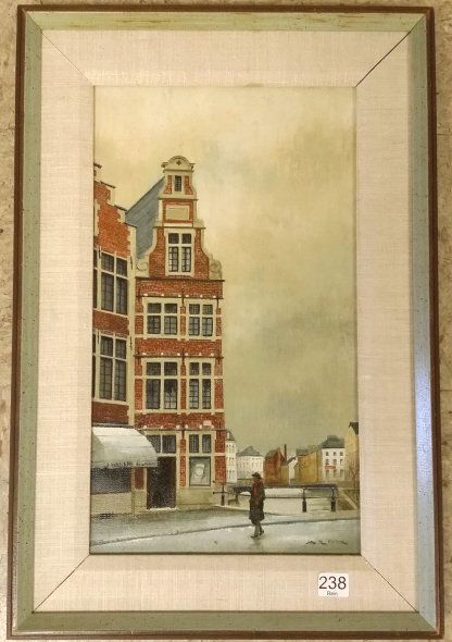 Framed signed A. Renoux (Andre) oil on canvas- 9 1/2"x (1 of 5)