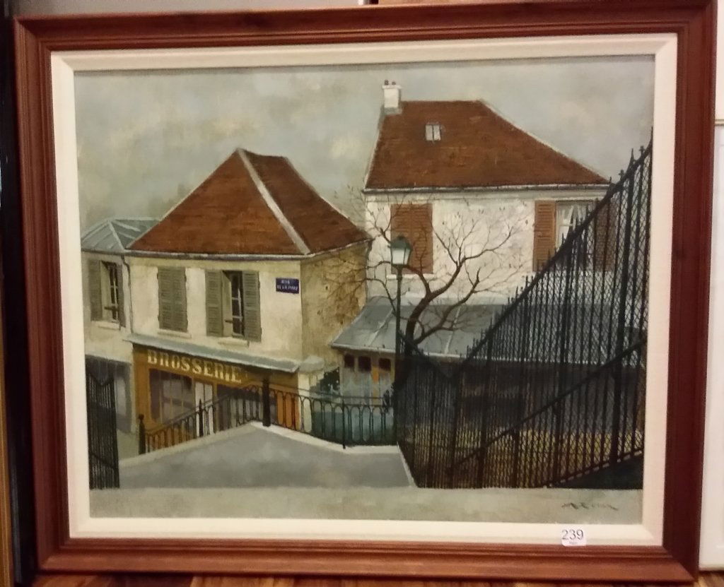 Framed signed A. Renoux (Andre) oil on canvas- 20"x 24" (1 of 4)