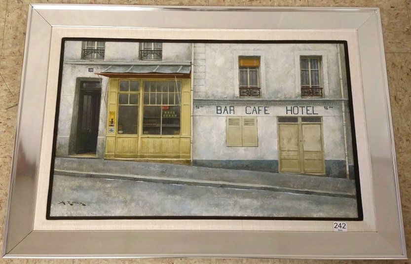 Framed signed A. Renoux (Andre) oil on canvas- 16"x 24" (1 of 7)