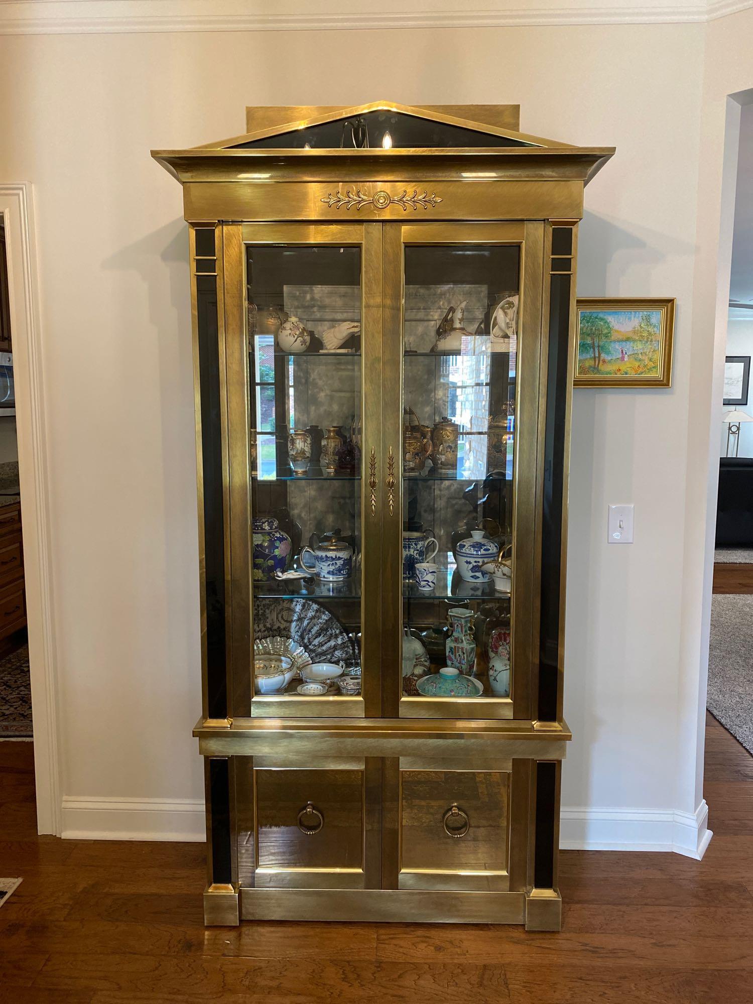 Impressive Asian Inspired Brass Vitrine Display Cabinet (1 of 5)