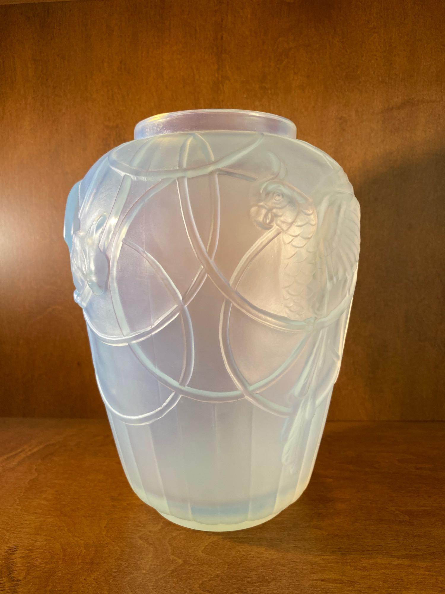 1930's Sabino Perruche Signed Art Deco Glass Vase (1 of 6)