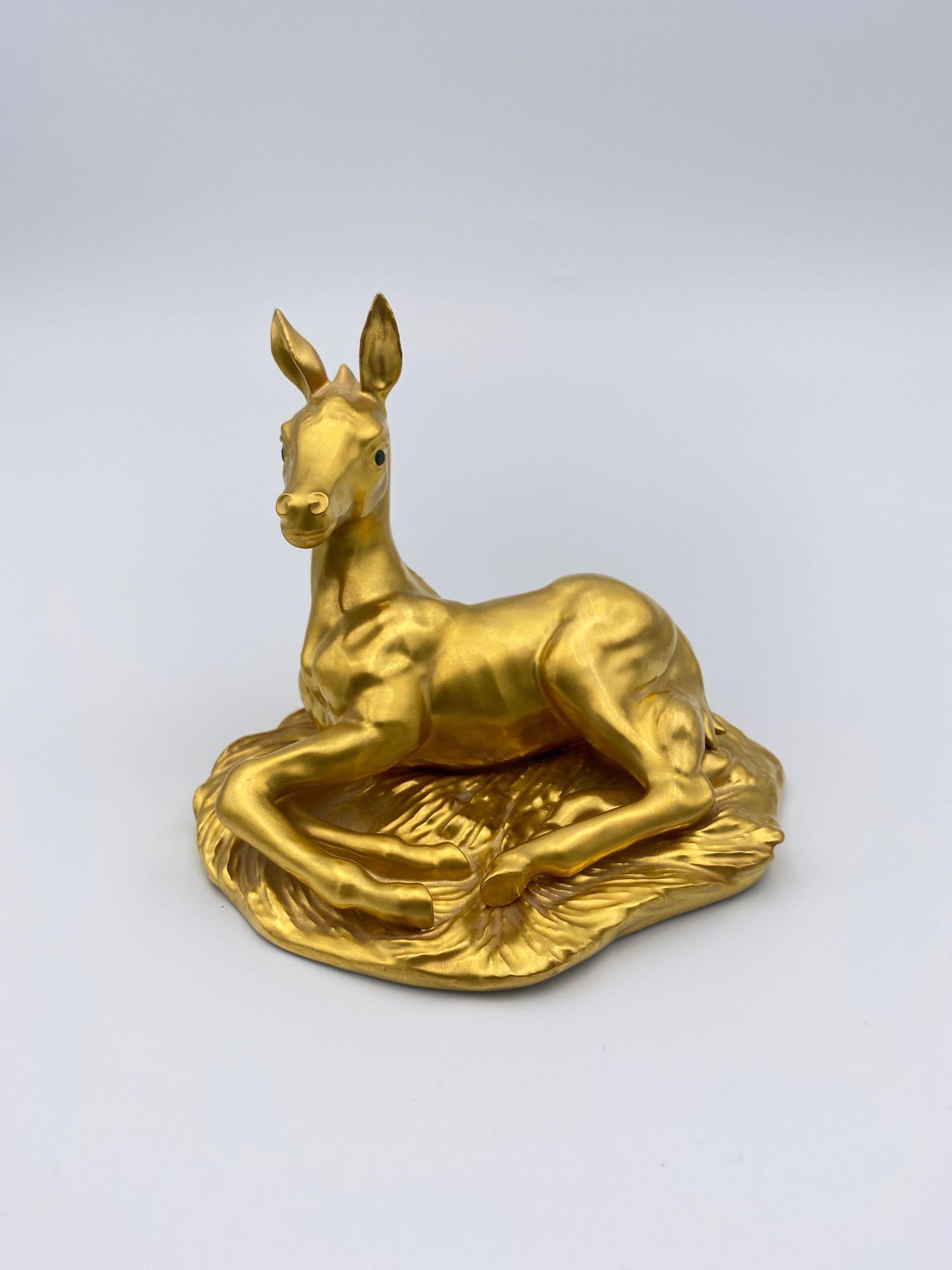 Boehm 24K Gold Colt w/Emerald Eyes (1 of 7)