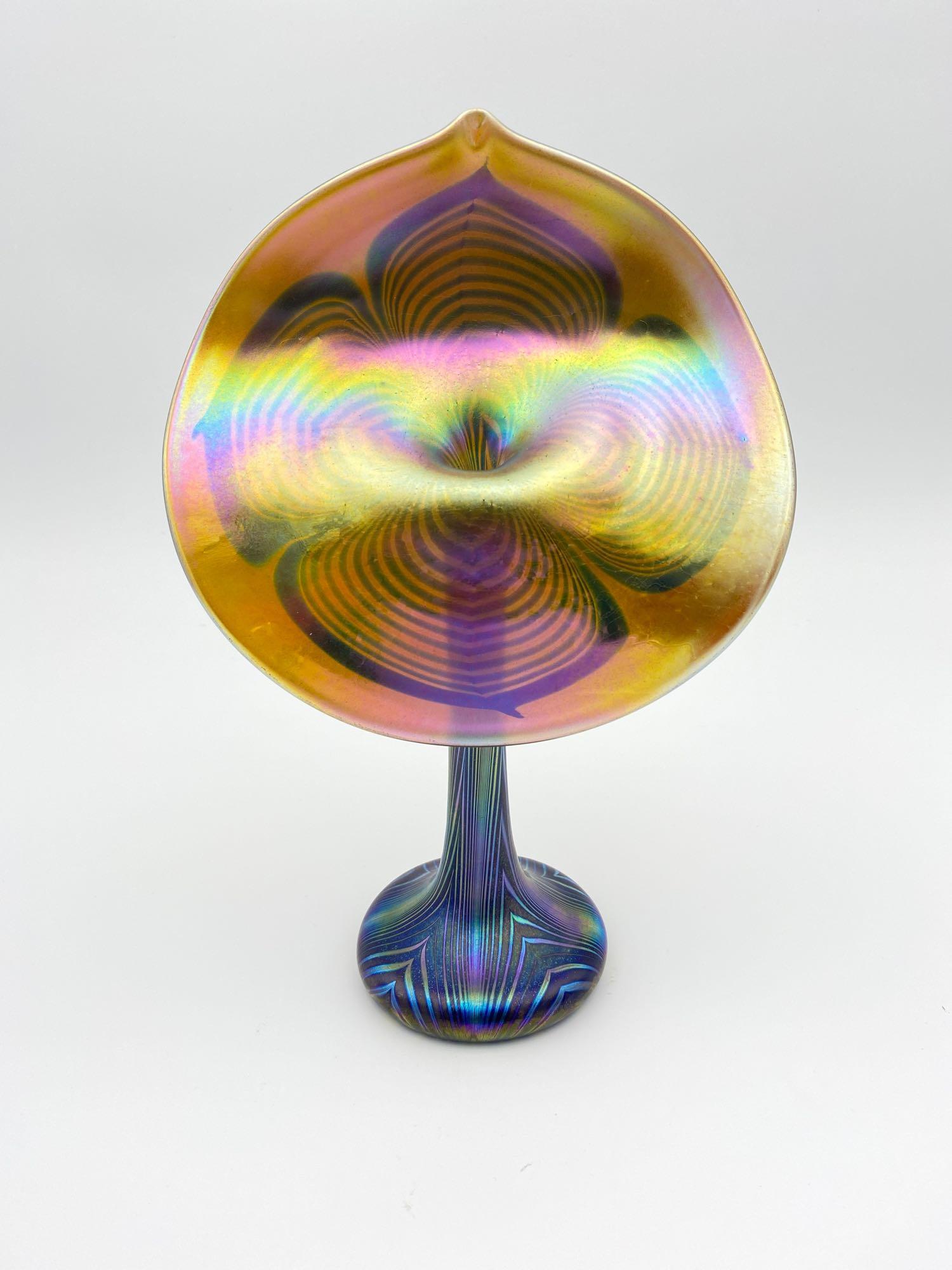 Steven Correia Signed Jack In The Pulpit Art Glass Vase (1 of 12)