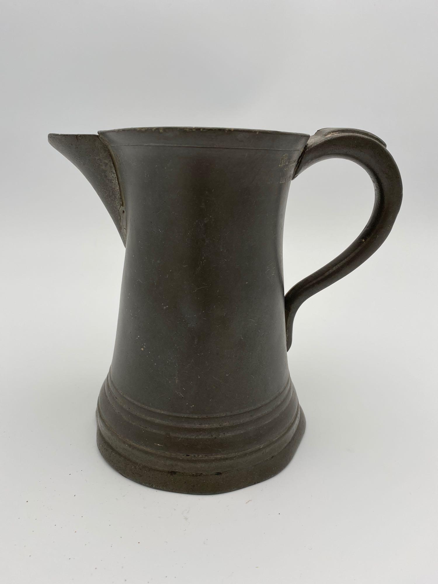 Morgan & Gaskell Victorian Era 1 Quart Pewter Pitcher (1 of 8)