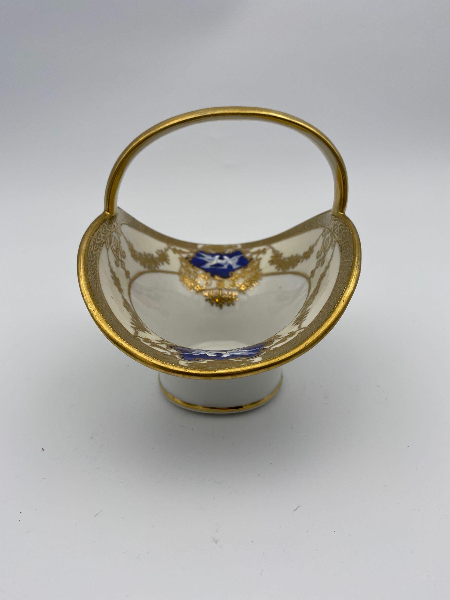 Noritake China Basket: 6.5" diameter x 5" H
