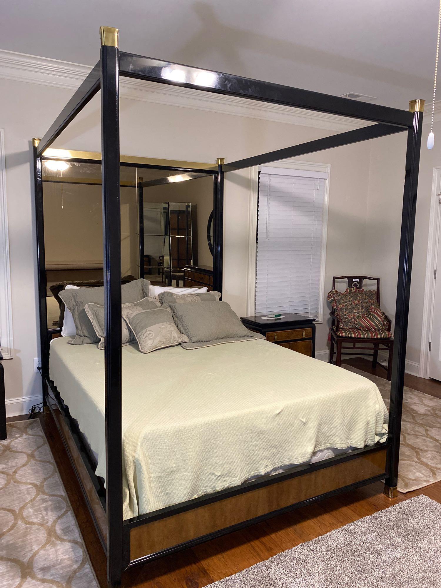 Herendon Furniture Asian Inspired Mirrored Canopy Queen (1 of 9)