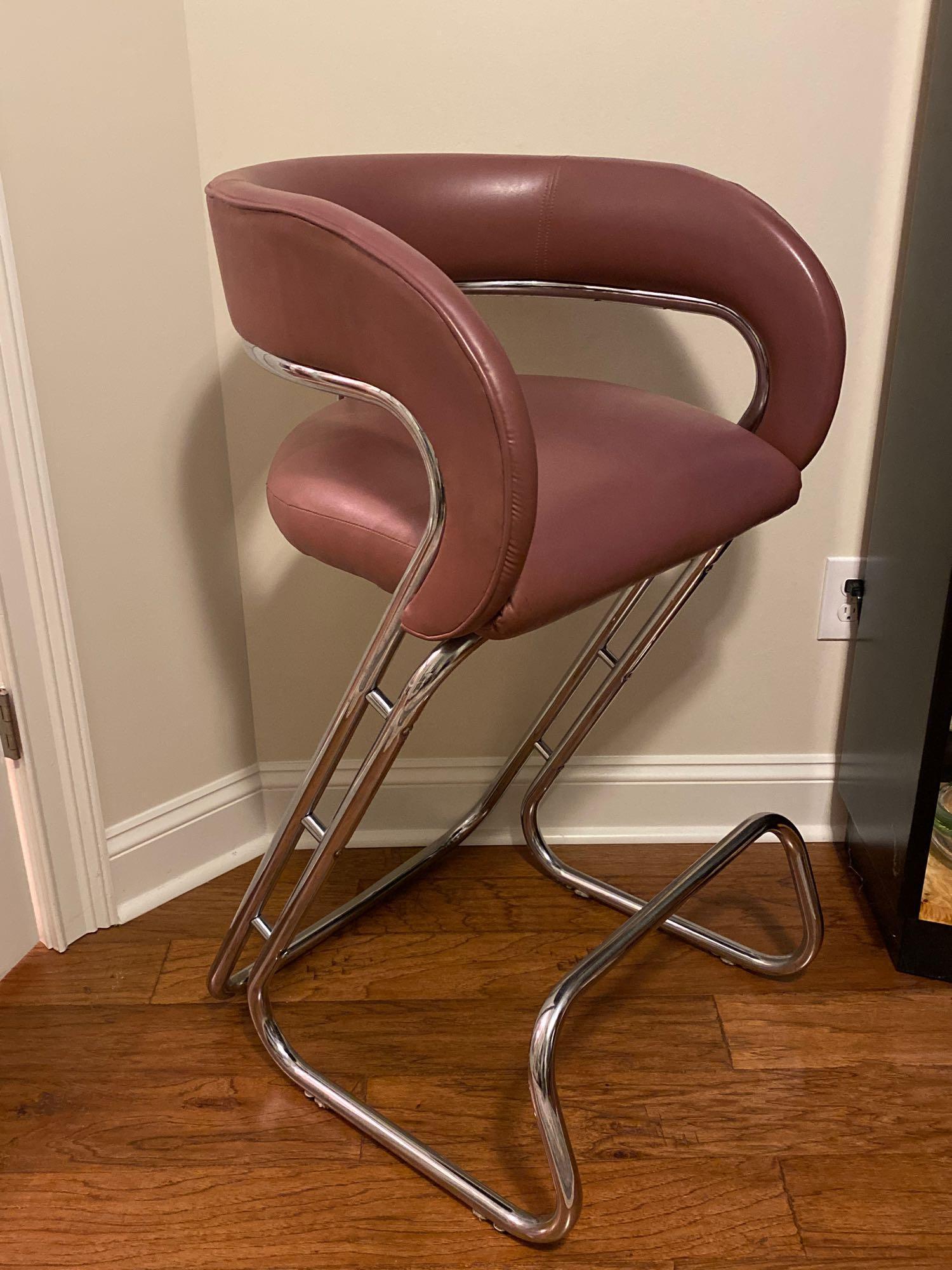 Mid Century Chrome Bar Stool (1 of 4)