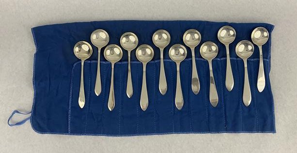 12 Tiffany & Co Sterling Silver Bouillon Soup Spoons (1 of 6)