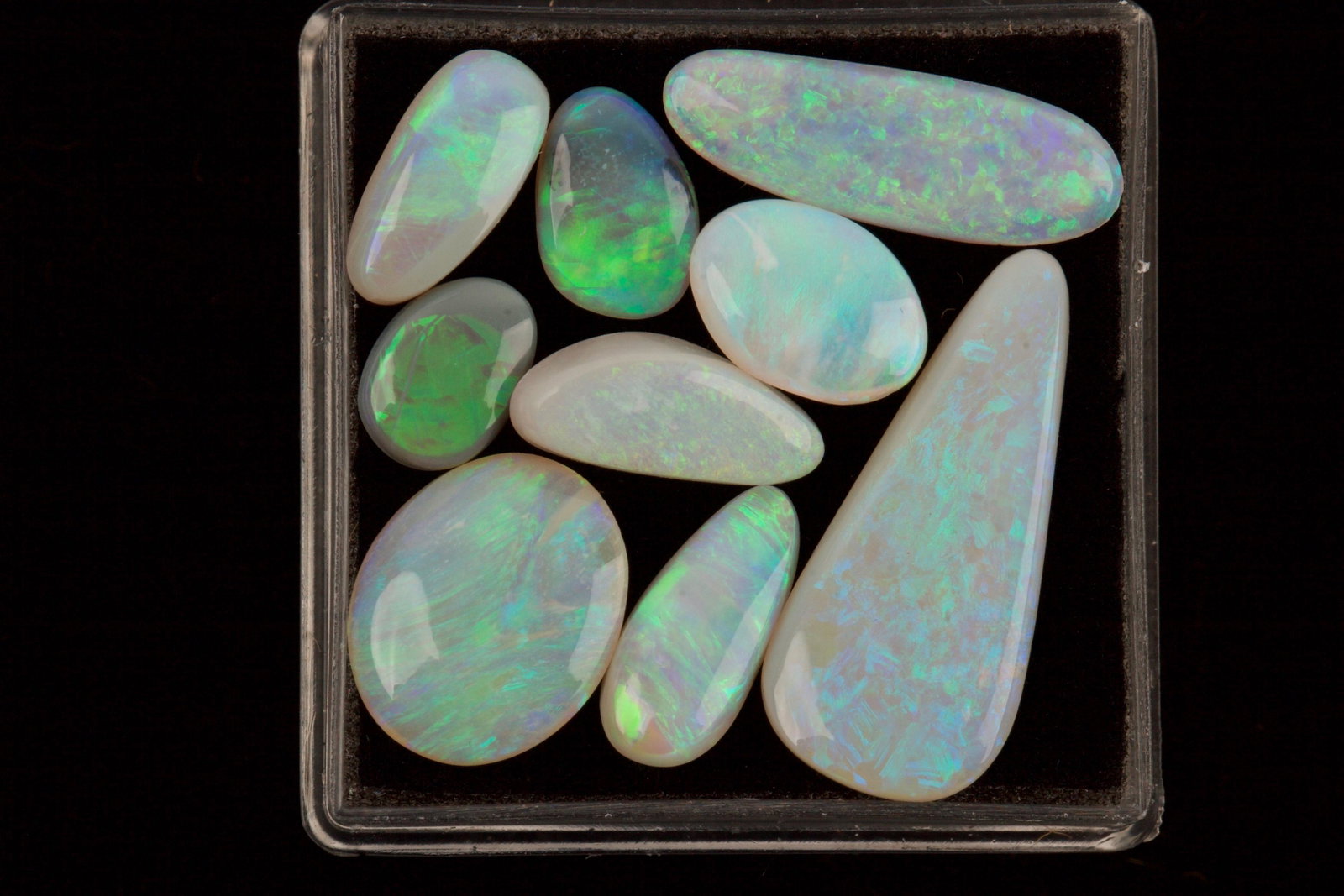 Nine Solid Australian Opals: Nine Solid Australian Opals 9.5ct Opal