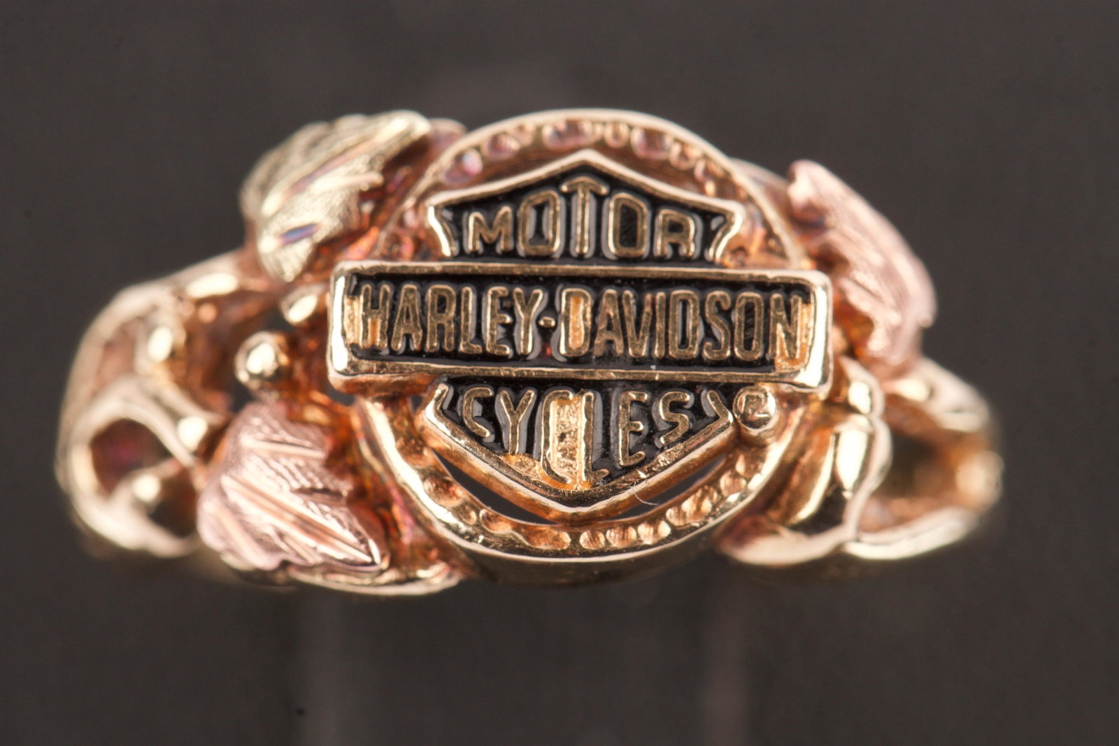 10K Rose & Yellow Gold Harley Davidson Motorcycle Ring: 10K Rose & Yellow Gold Harley Davidson Motorcycle Ring Weight 3.6g, Size L, 5¾