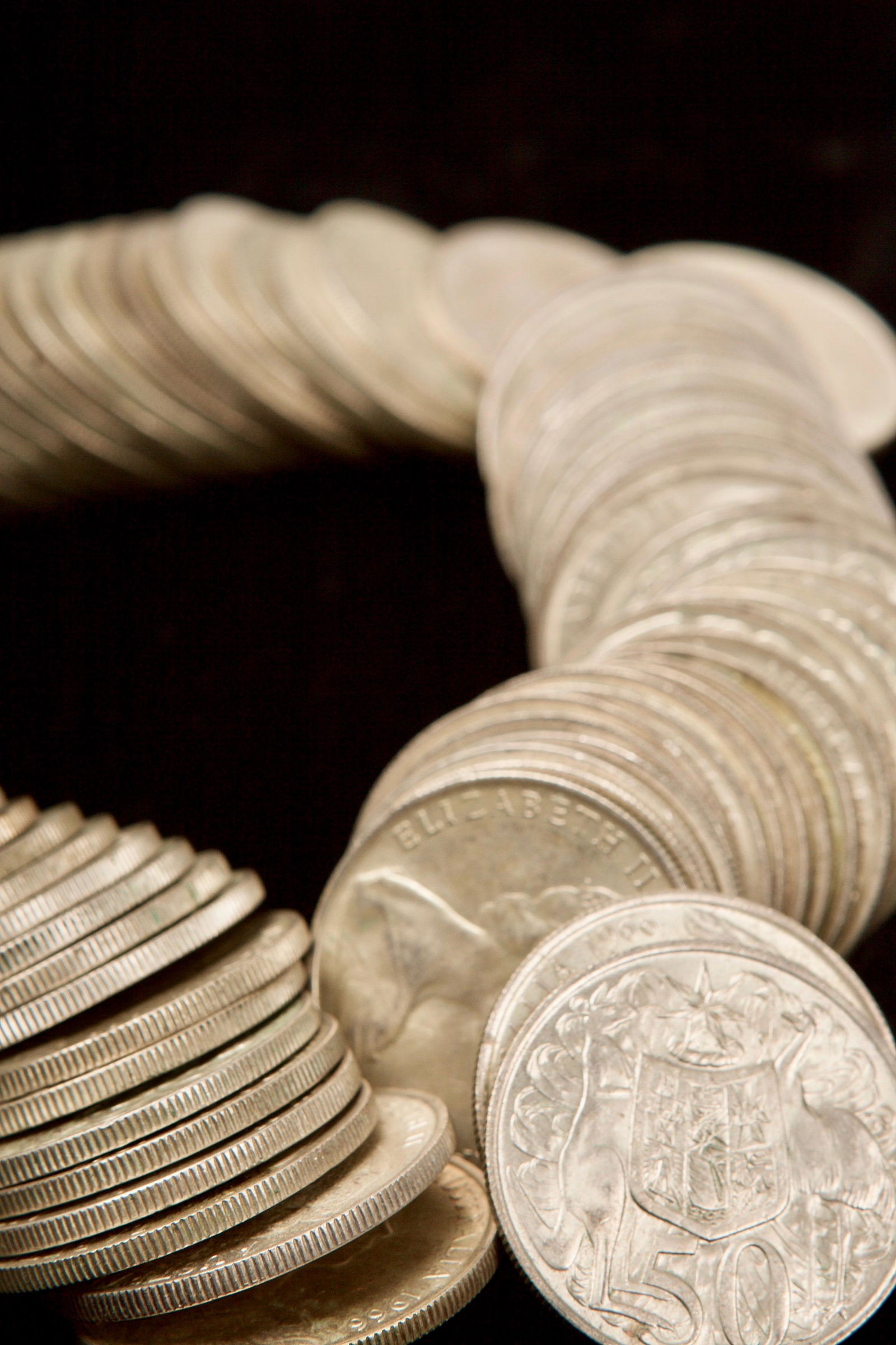 Eighty (80) 1966 Australian Round Fifty Cent Coins (1 of 2)