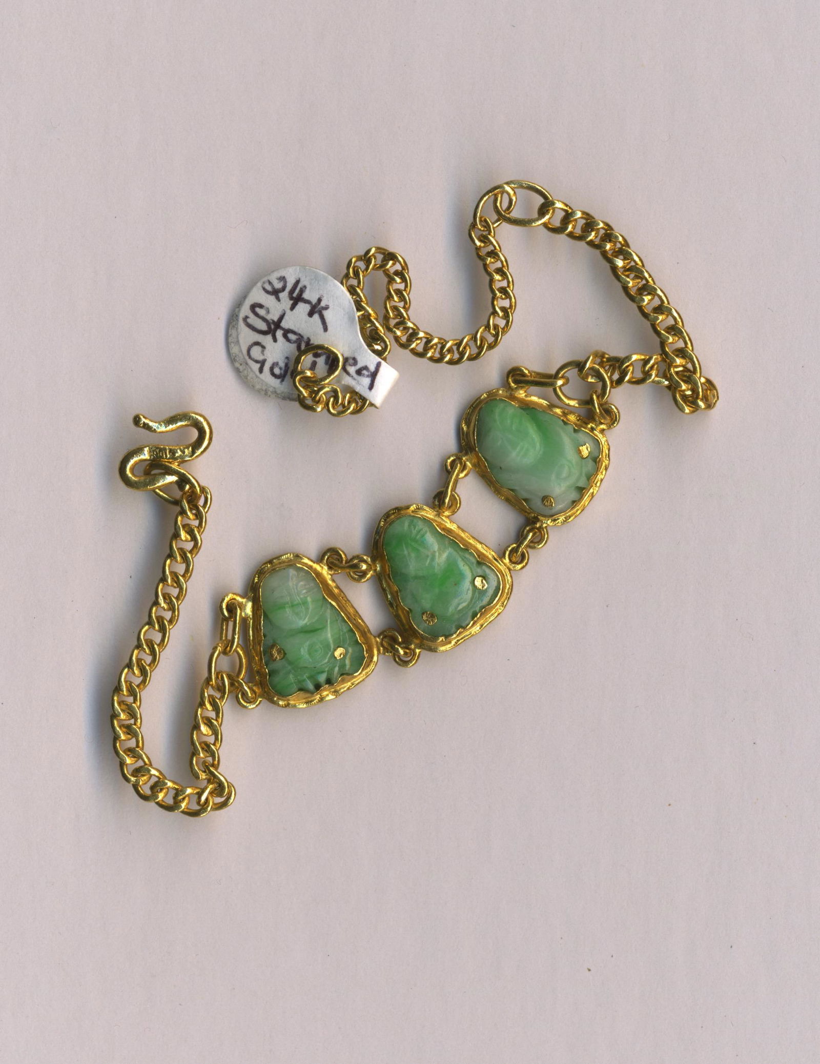 Chinese Jade & 24K Yellow Gold Link Chain (1 of 3)