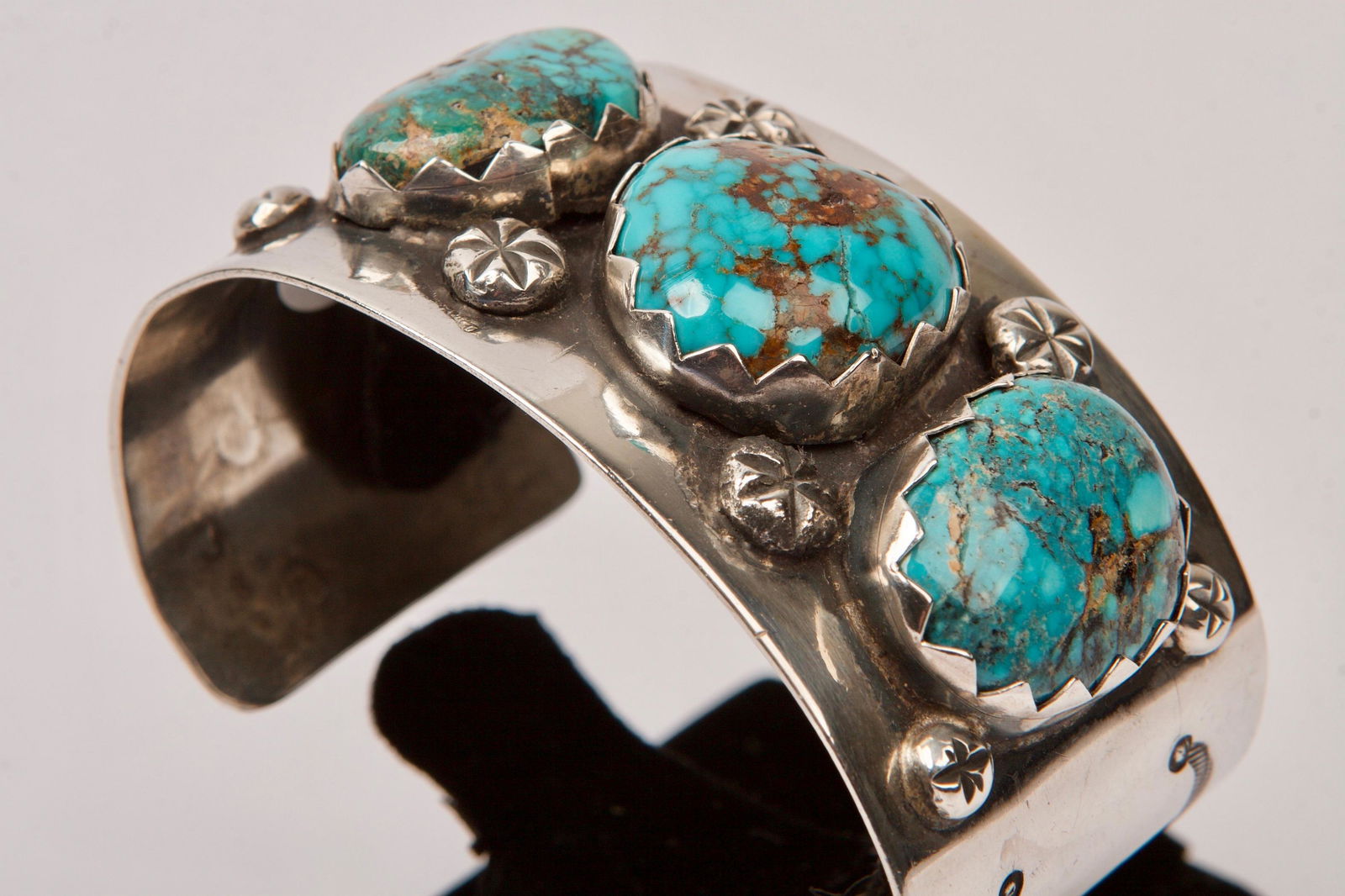 Navajo Turquoise & Sterling Silver Cuff Bracelet (1 of 3)