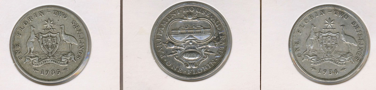 Three George VI Australian Florins (1 of 2)