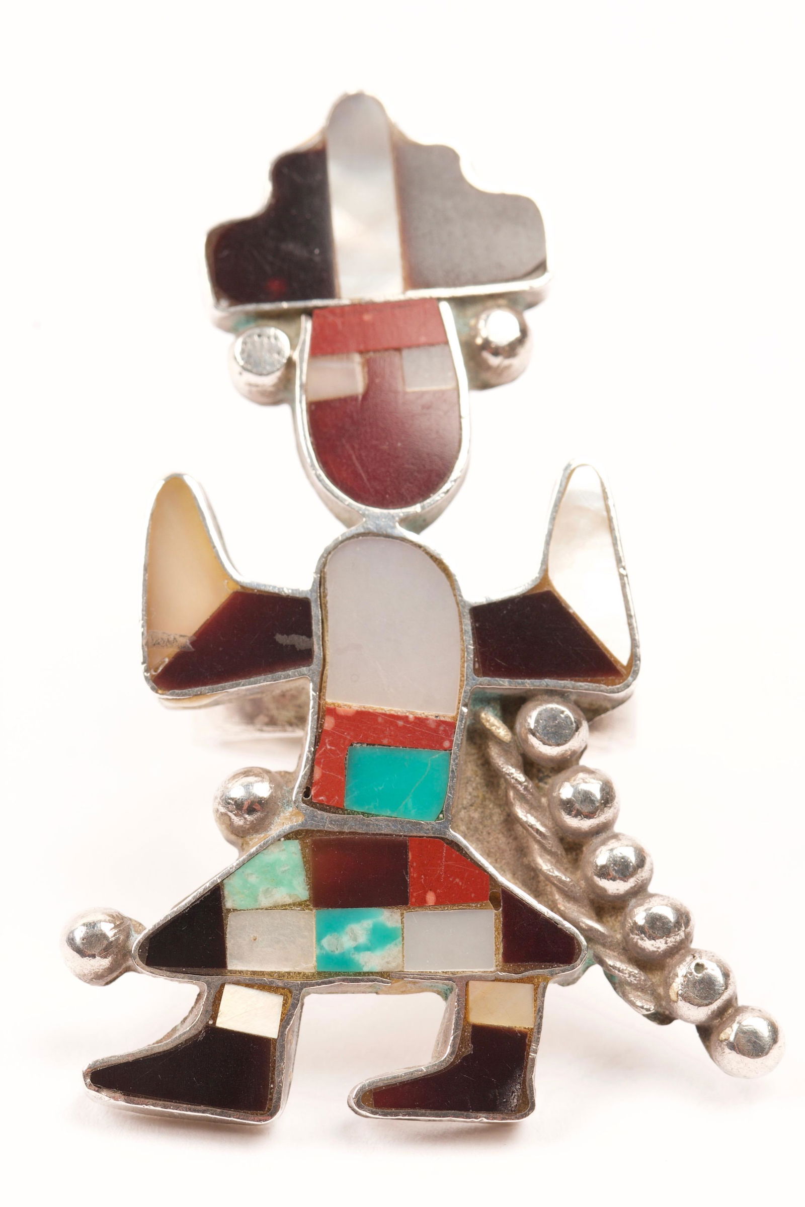 Native American Sterling Silver Shell & Rock Ring (1 of 3)