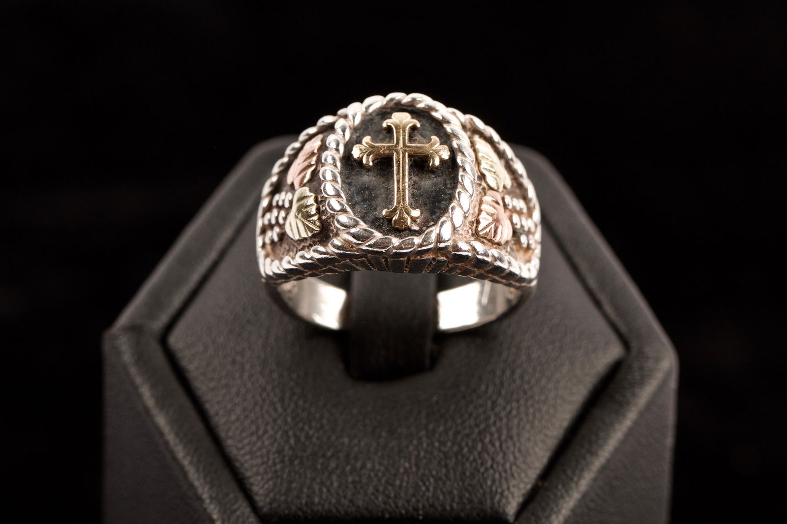 Sterling Silver & 10K Gold Crucifix Ring (1 of 3)