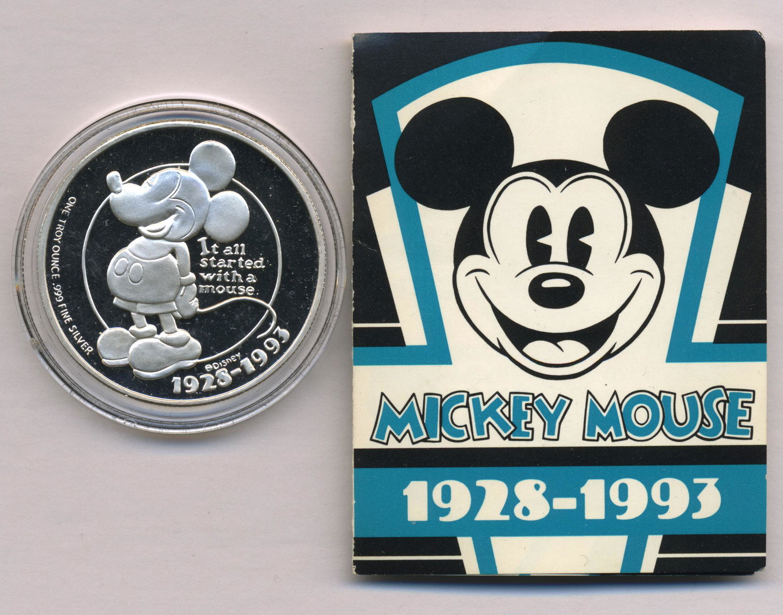 Disney Limited Edition One Ounce Silver Coin Medallion (1 of 2)