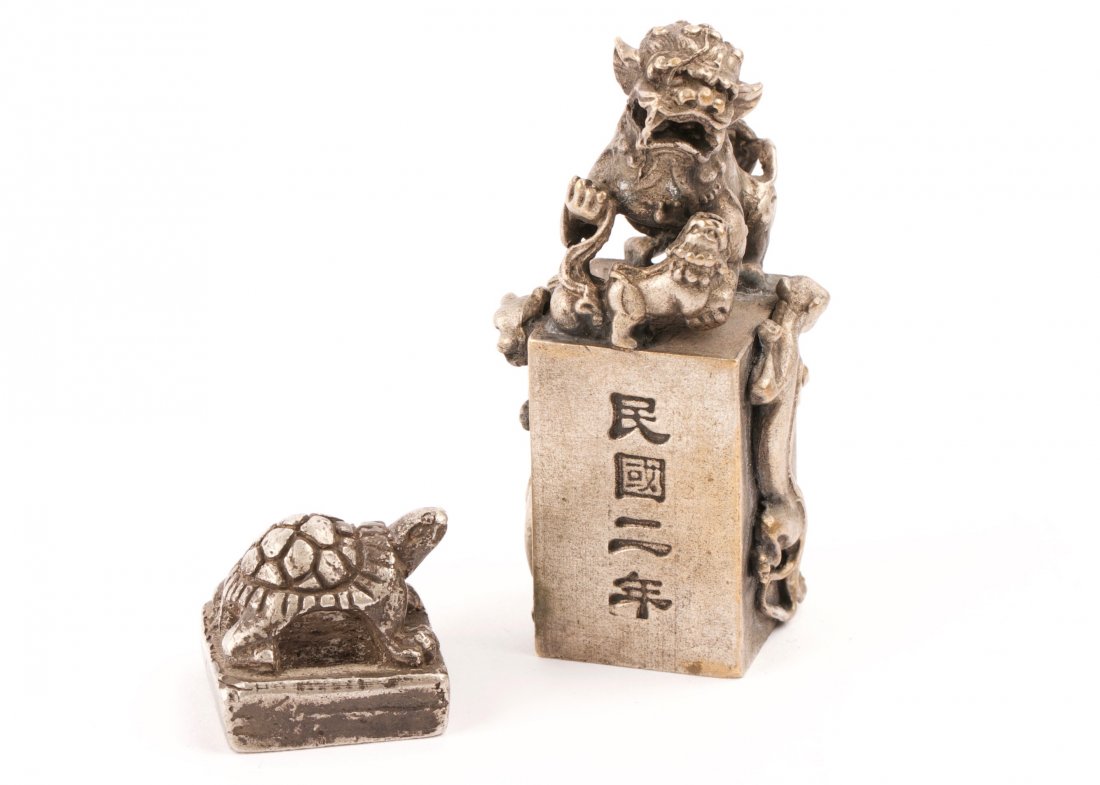 Chinese Letter Seal Ornaments, Silver-Plated (1 of 2)