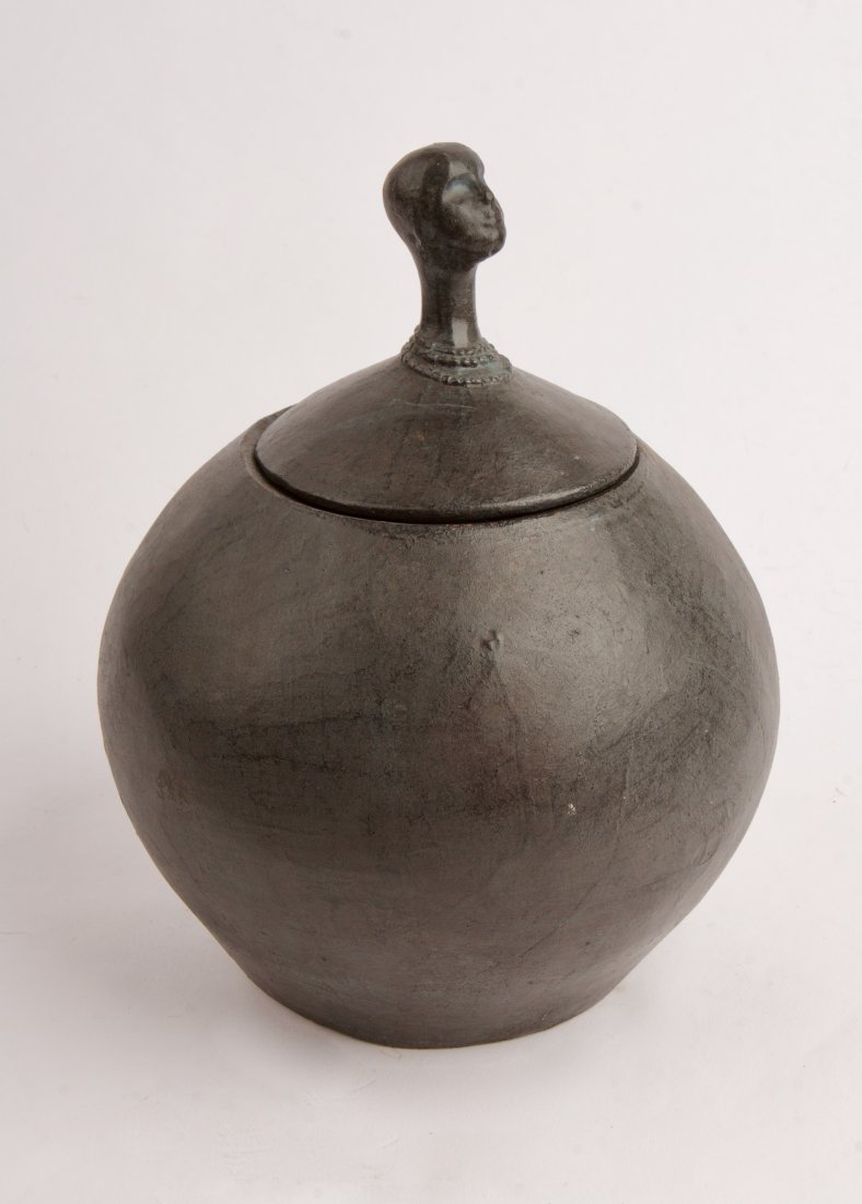 Vintage African Cast Iron Lidded Container (1 of 2)