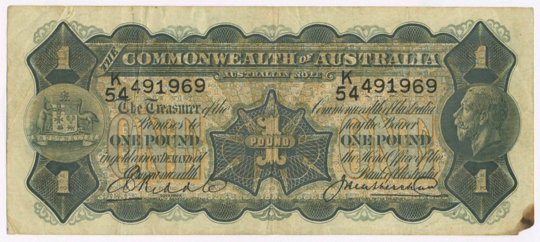 1927 One Pound Bank Note - Riddle & Heathershaw (1 of 2)