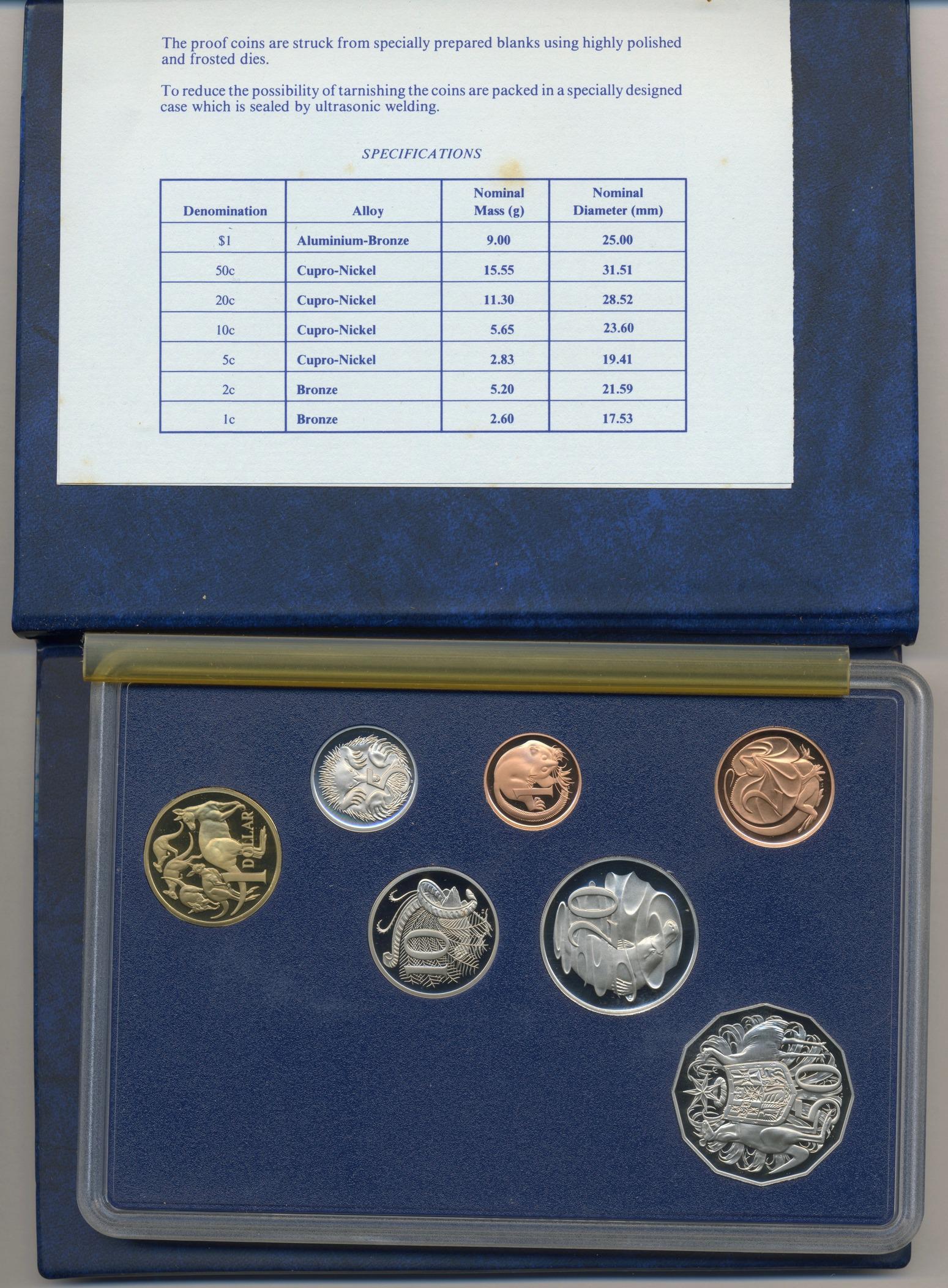 1987 Royal Australian Mint Seven-Coin Proof Set: Proof Set