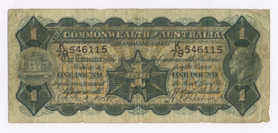 1932 One Pound Bank Note - Riddle & Sheehan (1 of 2)