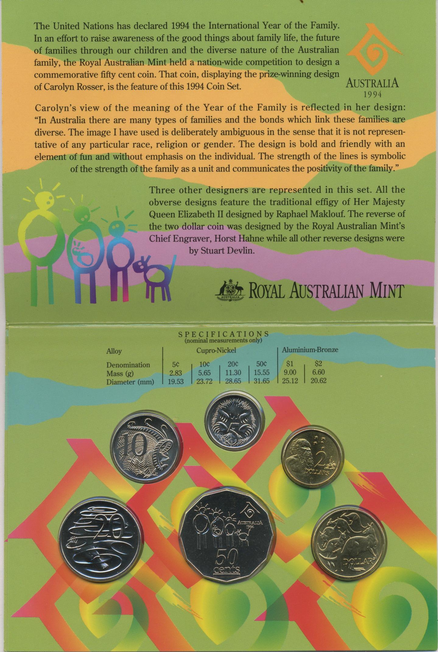 1994 Royal Australian Mint 6 Coin Mint Set (1 of 3)