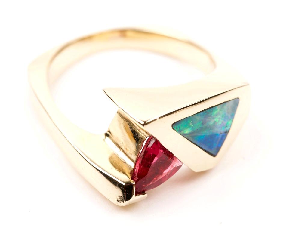 Ruby, Opal & 14K Yellow Gold Ring (1 of 3)