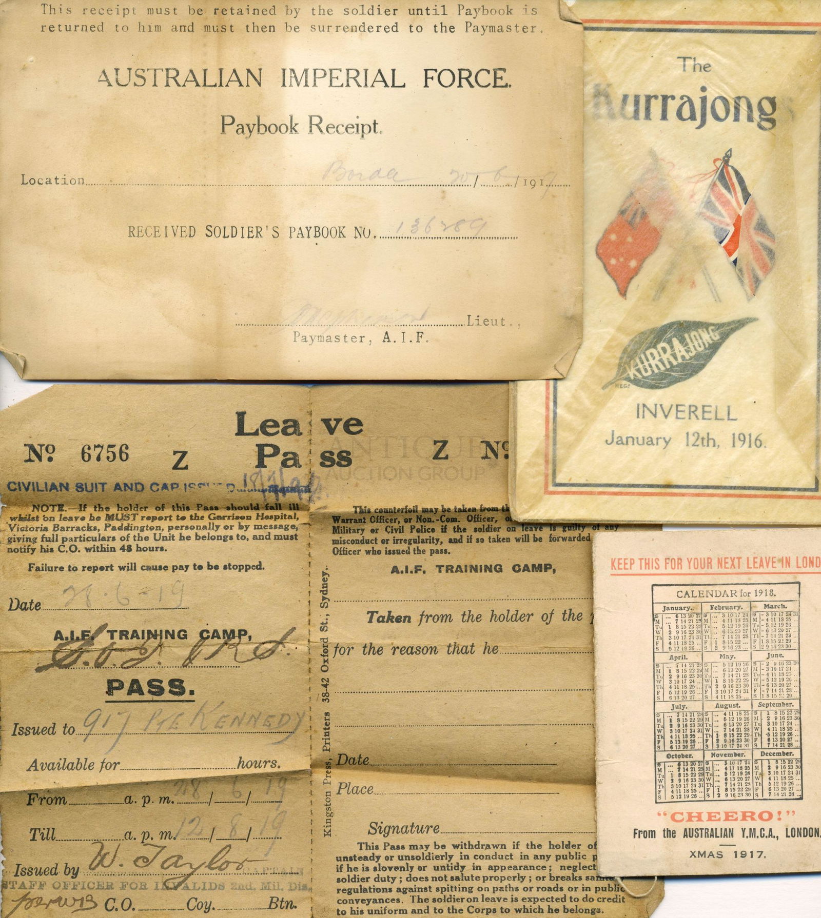 Early Documents WWI & WWII Kennedy Family (1 of 7)