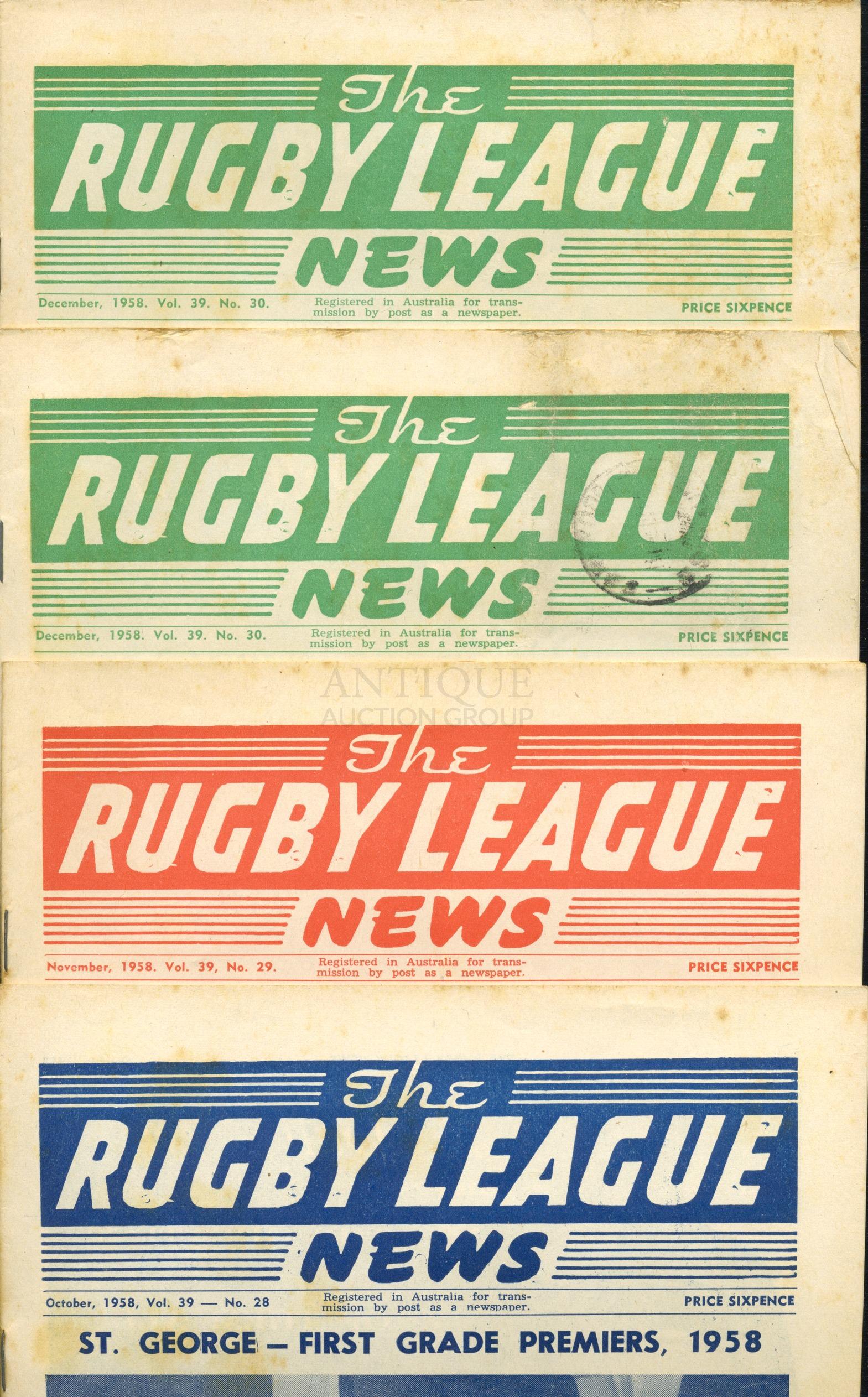 1958 Rugby League News Magazines (8) (1 of 5)