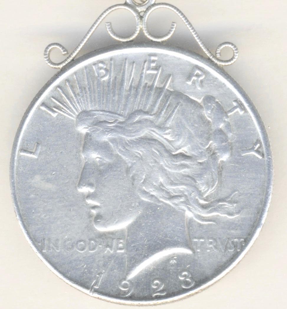 1923 American Liberty Silver Dollar Watch Chain (1 of 3)