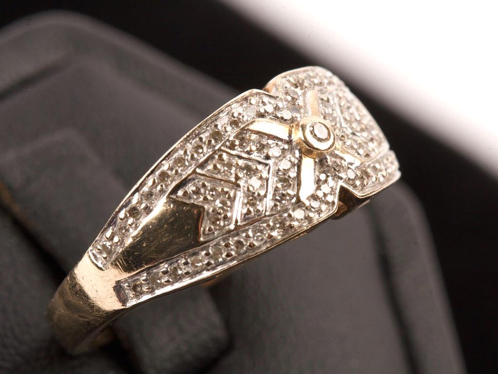 9K Gold & Diamonds Dress Ring (1 of 3)