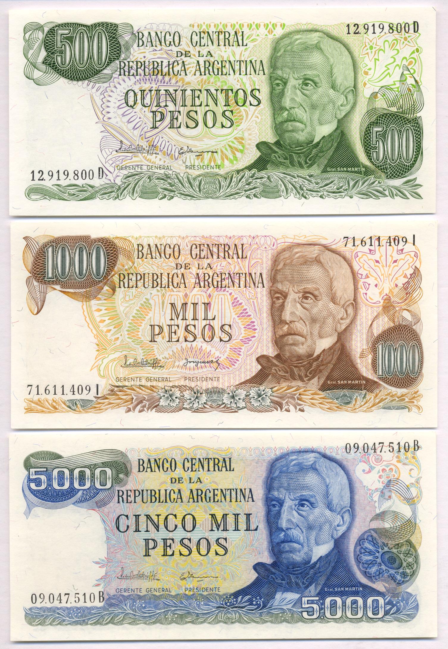1970s - 80s Argentinian Banknotes (9) (1 of 6)