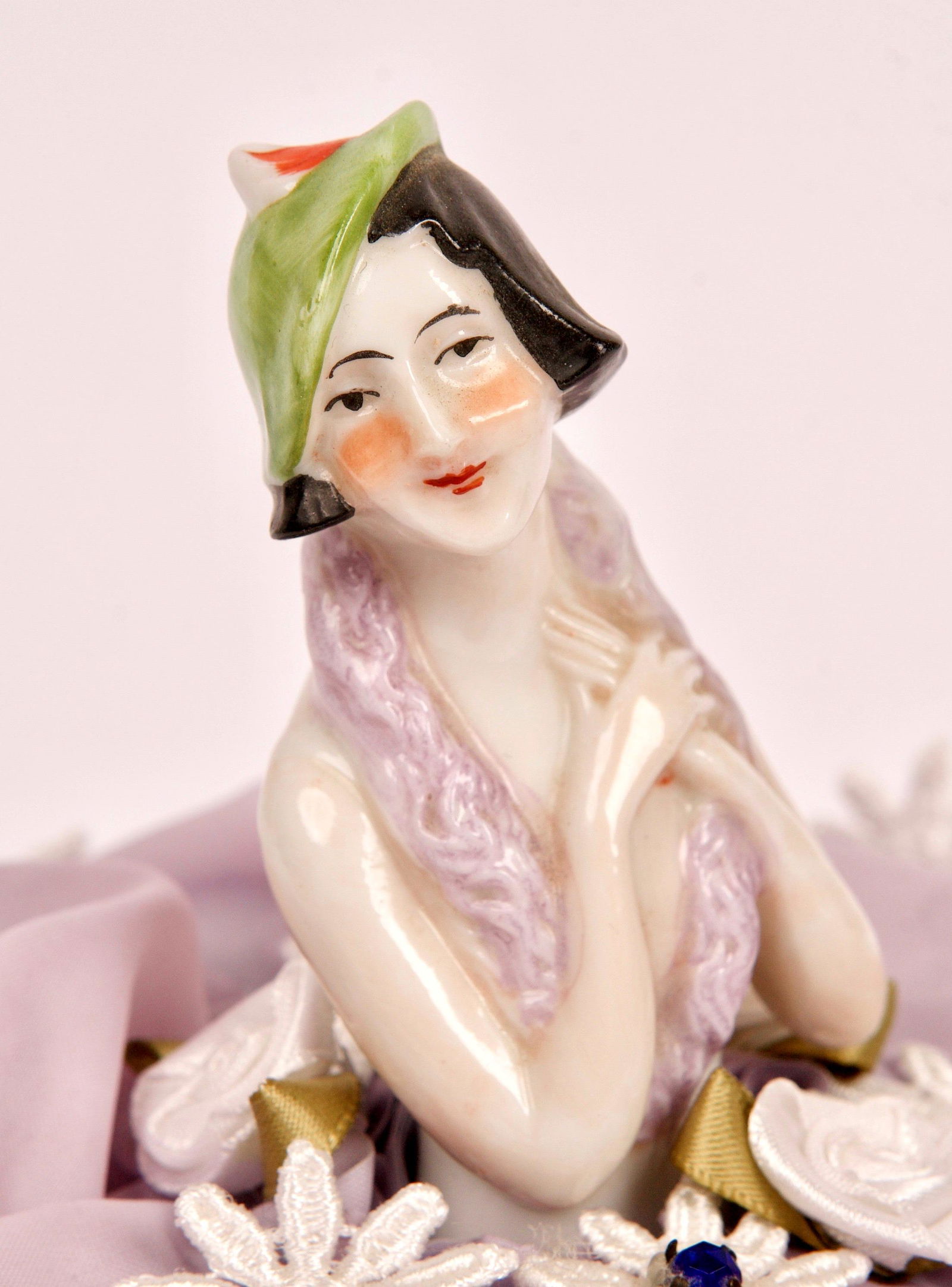 Porcelain & Fabric Half Doll Canister (1 of 4)