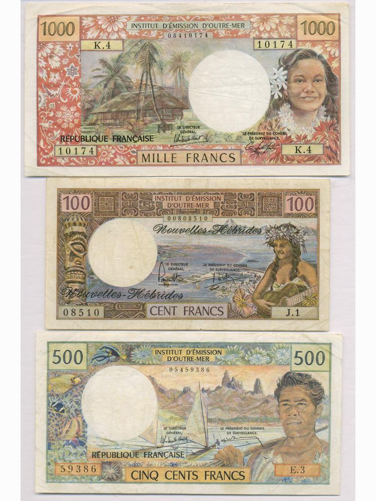 Three (3) Institut d'Emission d'Outre-Mer Notes (1 of 2)