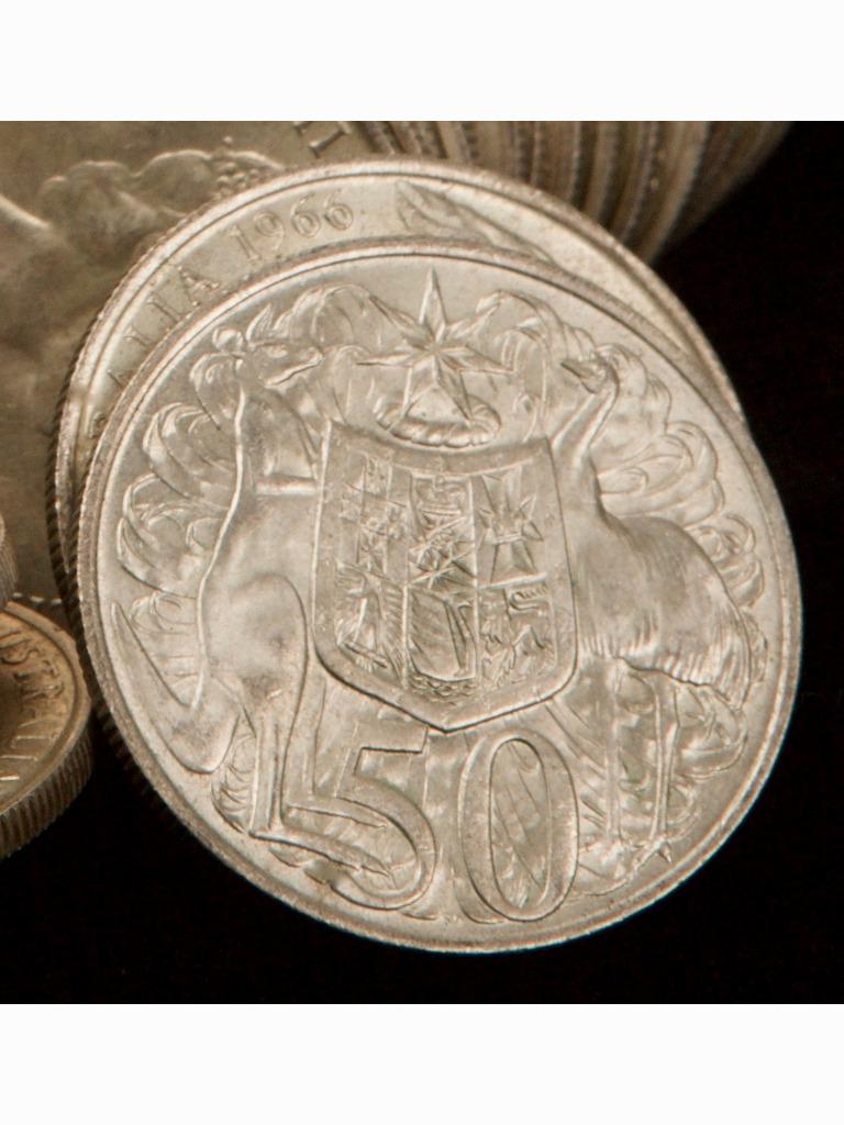 Thirty (30) 1966 Round Fifty-Cent Coins 80% Silver (1 of 2)